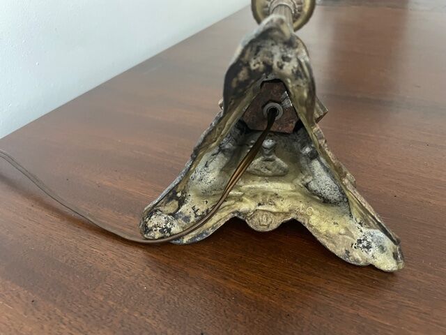 Lamp pique candle bronze silver nineteenth century