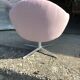 Mid-century swivel armchair in pink velvet with silver metal base, 1960s.