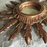 Gilded wood sun mirror, 60s