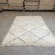 White/black berbere wool carpet  205x320cm