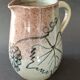Stoneware pitcher from Alsace, incised decoration of vine by Louis Buecher 1986.