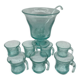 Punch service, Medici sangria in blue bubbled glass