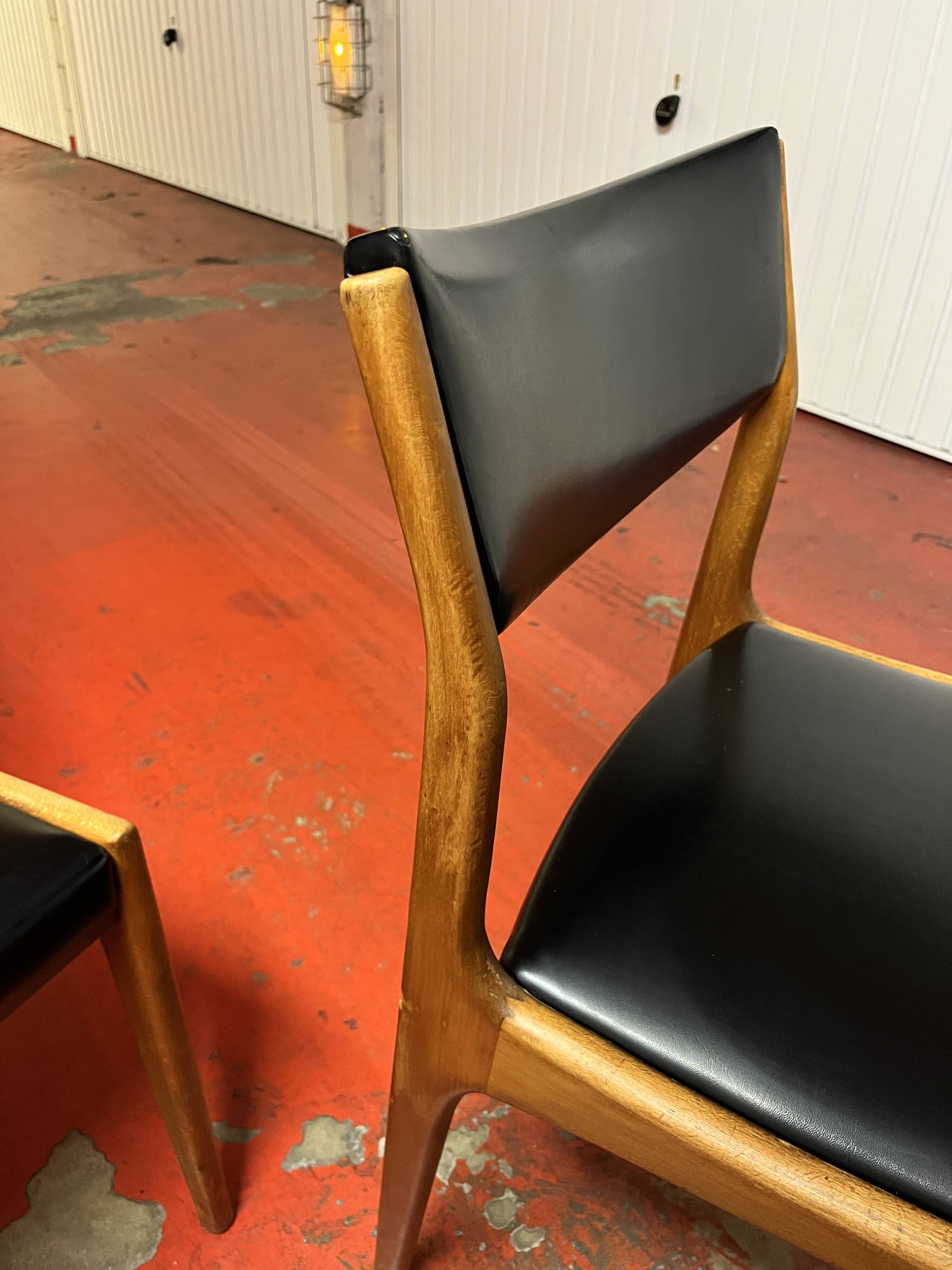 Scandinavian wooden and leatherette chair