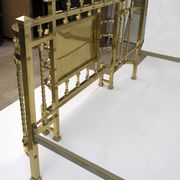 Art Nouveau Italian Brass Double Bed, Early 1900s