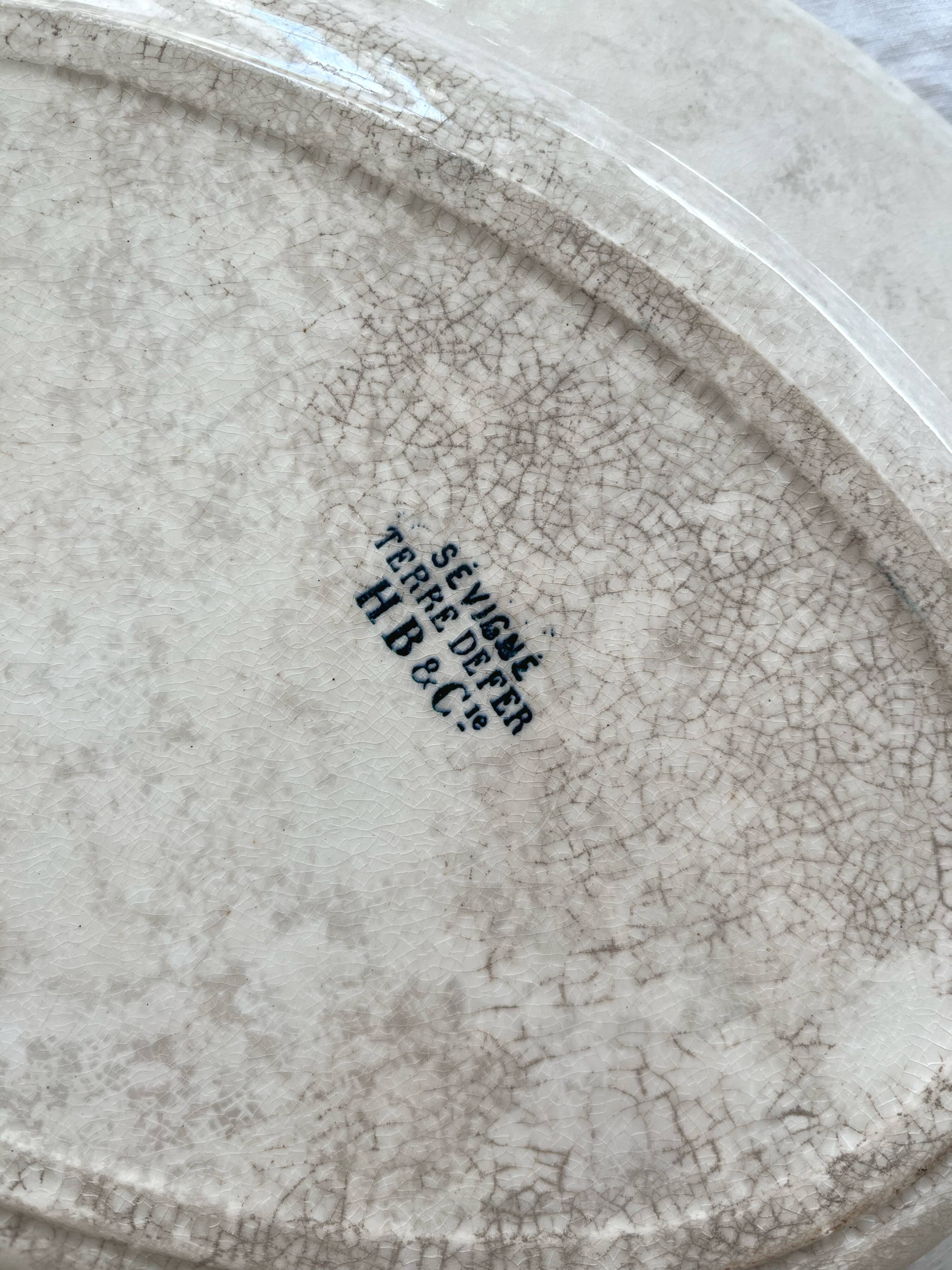 Oval ironstone dish Sévigné, HB & Cie Choisy le Roi