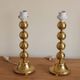 Pair of Vintage Swedish Table Lamps in Polished Brass, Signed Aneta