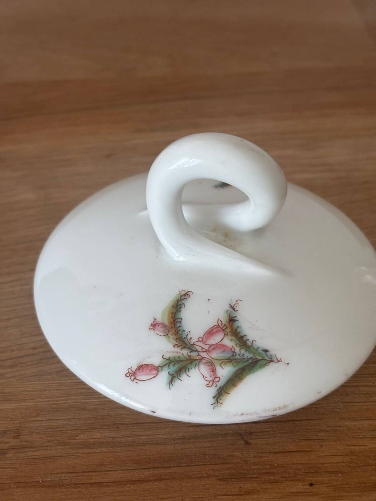 Vintage joli sucrier en porcelaine motif fleuri