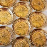 10 flat plates fish décor in vintage Sarreguemines slip