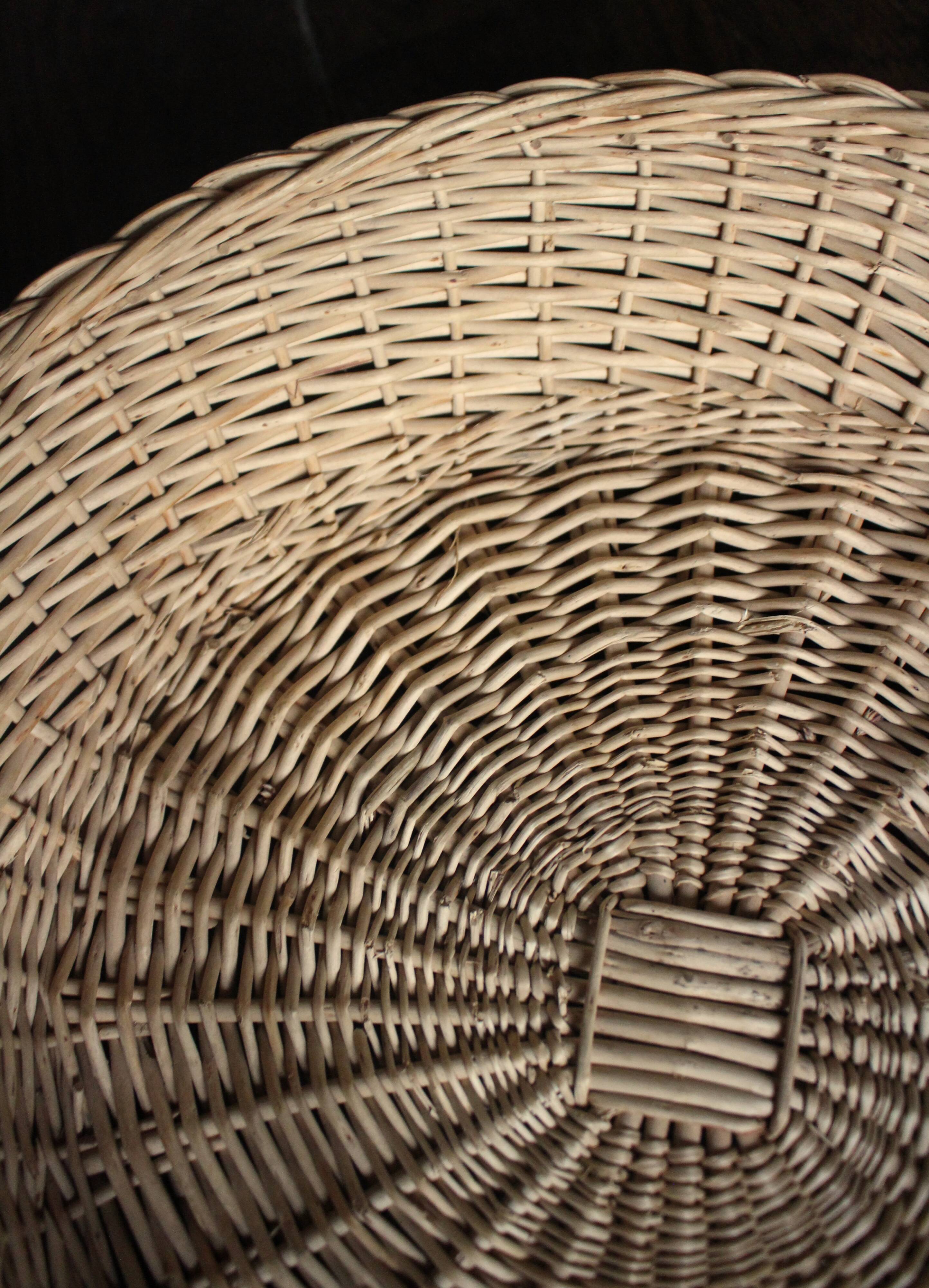 Vintage round wicker basket