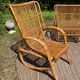 Vintage rattan lounge bench and 2 armchairs