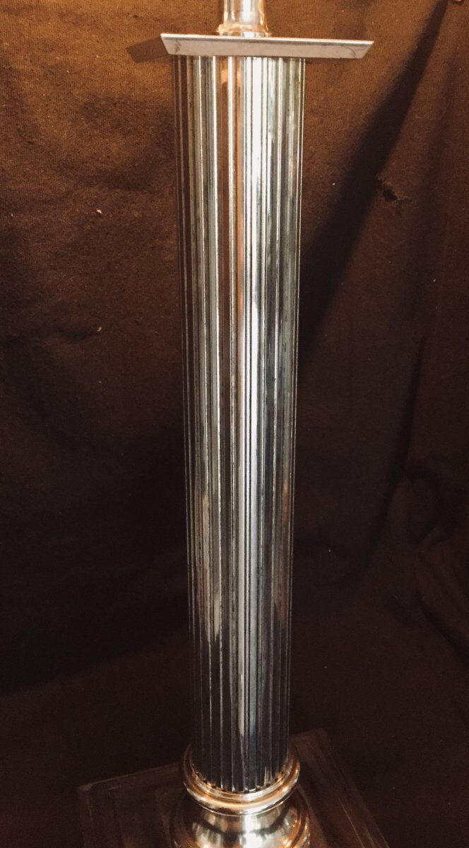 Silver metal lamp foot