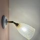 Vintage art deco tulip wall light in frosted glass, rose decorations