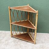 Rattan corner shelf