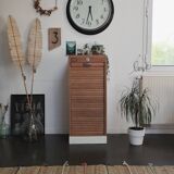 Filing Cabinet with Curtain / Vintage Furniture