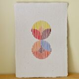 hand-embroidered card on recycled paper