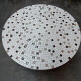 Mid-Century round coffee table with tiles 1960s