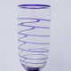 Vase en verre de Murano transparent et filet bleu