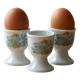 Coquetiers vintage porcelaine blanche motif fleuri