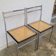 Paire de chaises en métal et cannage style Breuer ,1970