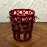 Bohemian glass crystal ice bucket
