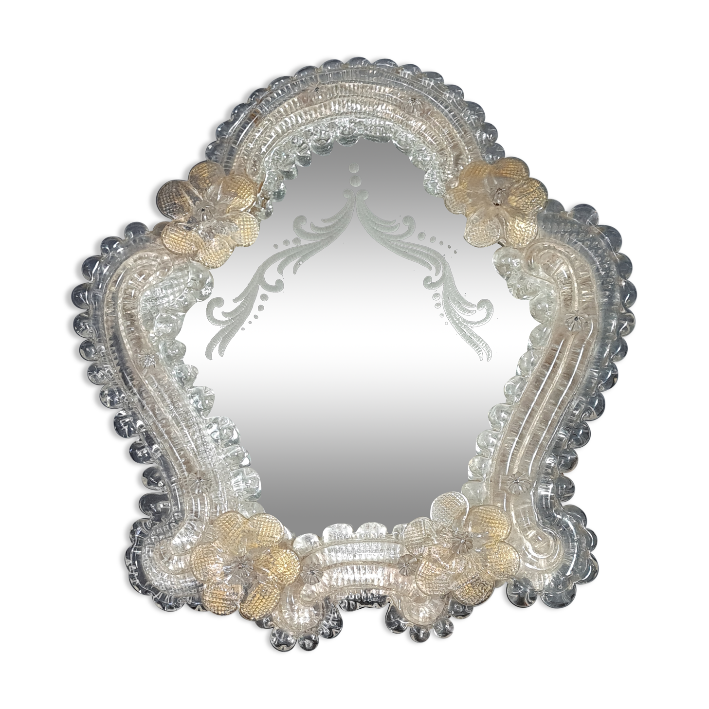 Old Venetian glass mirror to install or hang without lack. SB