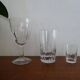 3 glass cut crystal Baccarat signed different