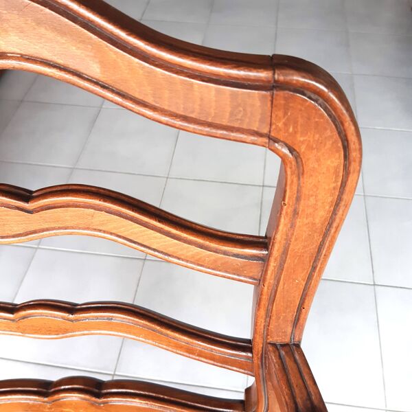 Fauteuil provençal en bois et velours