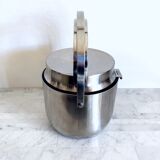 Vintage Alessi ice bucket with mechanical lid designed by Anselmo Vitale and Carlo Mazzeri from the