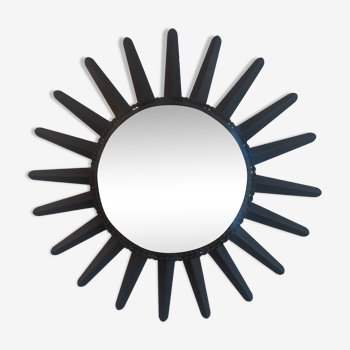 Miroir soleil métal noir 58cm
