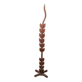 Sculptural floor lamp in solid wood