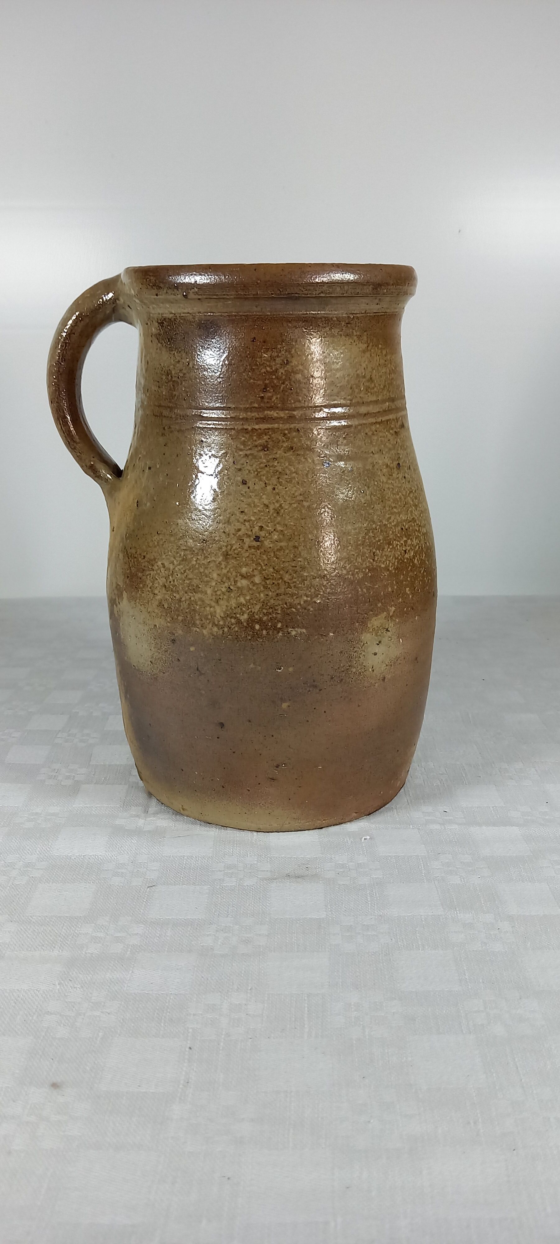 Turned sandstone pitcher