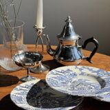 Set of 5 blue English plates D23