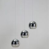 Set of 3 original Louis Poulsen / Verner Panton “Topan” pendant lamps / mid-century Danish modern design / 1960s / 1970s