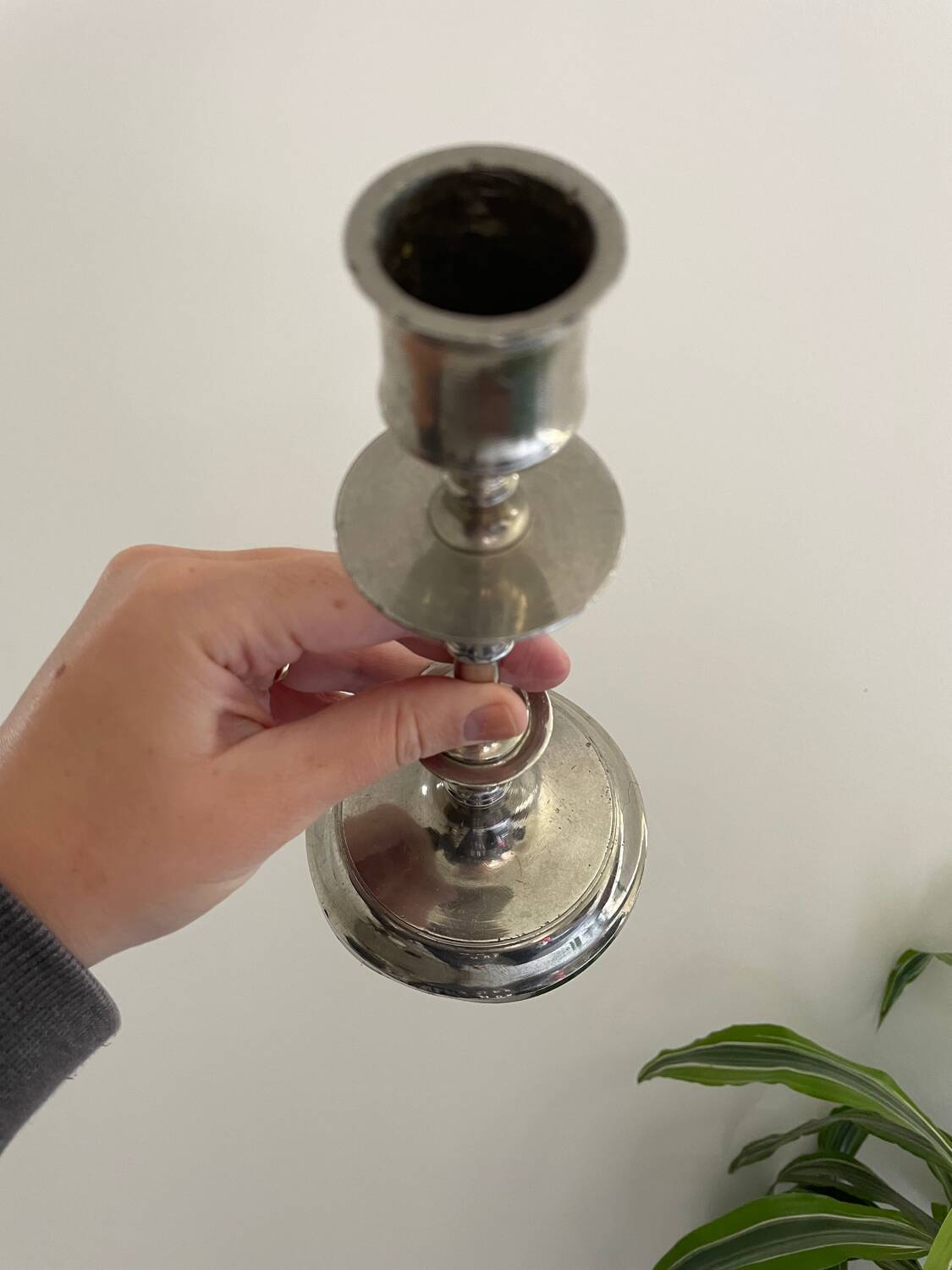 Vintage silver candle holder