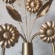 Applique murale fleurs metal doré