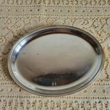 Small oval dish in silver-plated metal