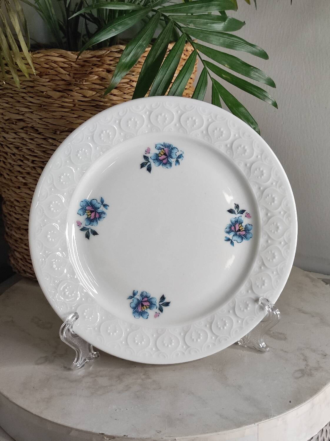 Porcelain floral dessert plate