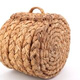 Cylindrical stool in woven fiber, 1970s