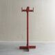 Postmodern red stained pine wood coat hanger