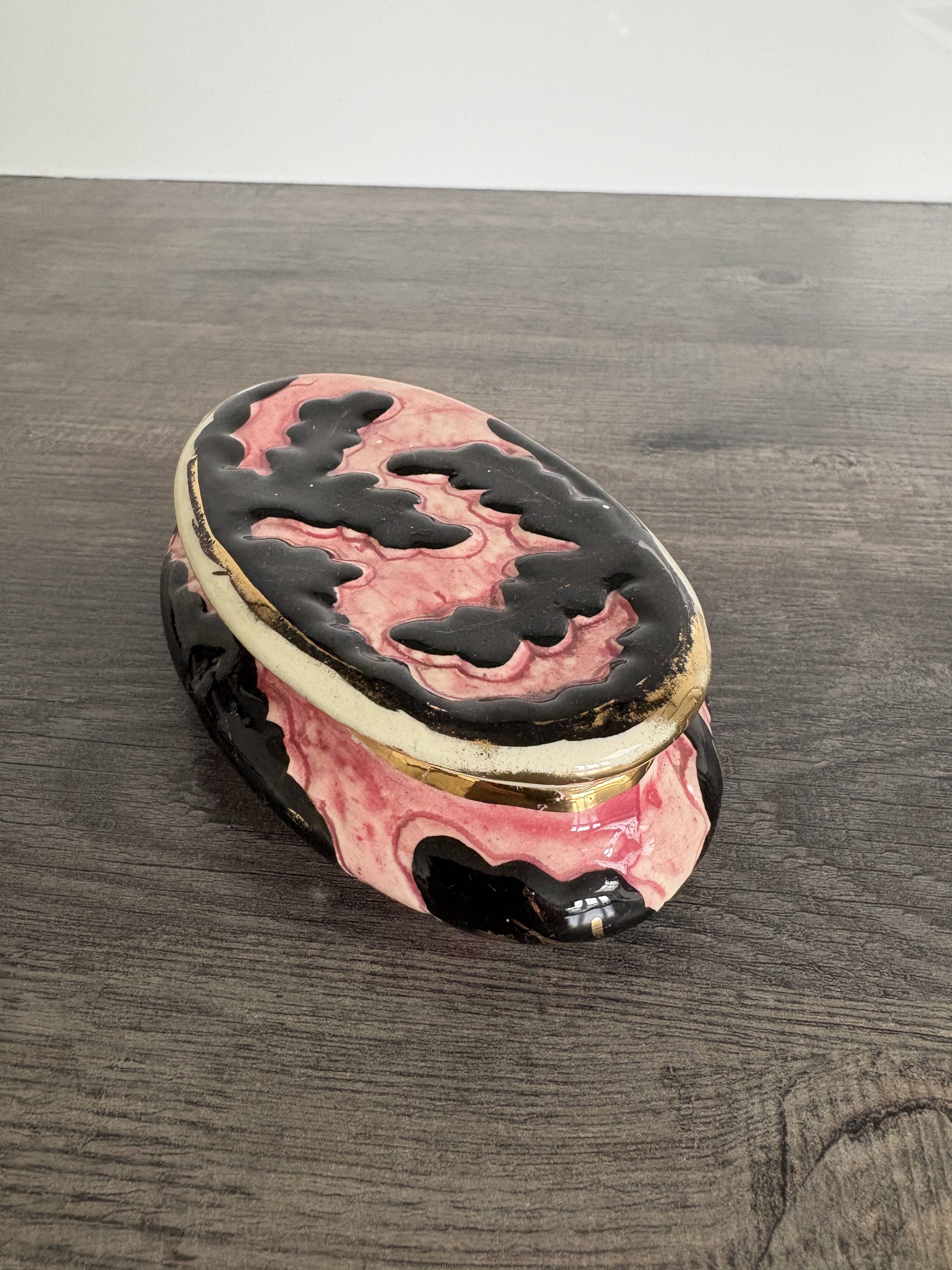 Vintage Jewellery Box Monaco Gold Pink
