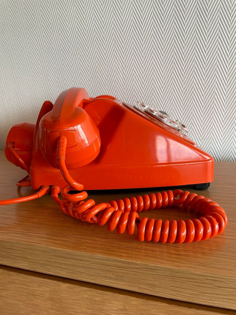 Vintage Socotel orange dial phone, 1971