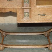 Art Deco whitewashed oak dressing table with Heal's stool.