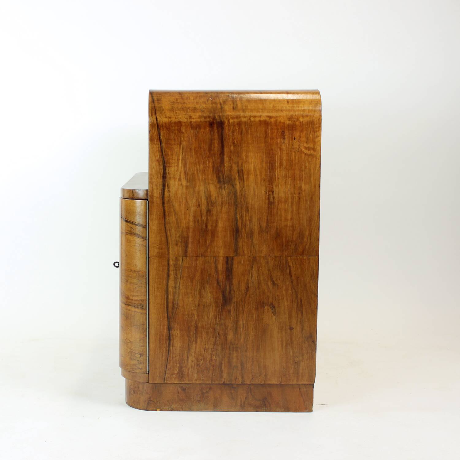 Art Deco Sideboard / Dry Bar In Walnut, Czechoslovakia 1930s