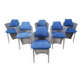 Lot de 6 chaises de salle à manger postmodernes, années 1980
