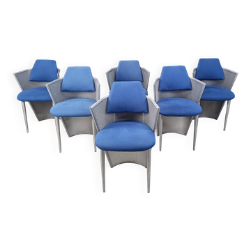 Lot de 6 chaises de salle à manger postmodernes, années 1980