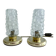 Pair Vintage Bubble Glass Table Lamps, Bedside, Brass