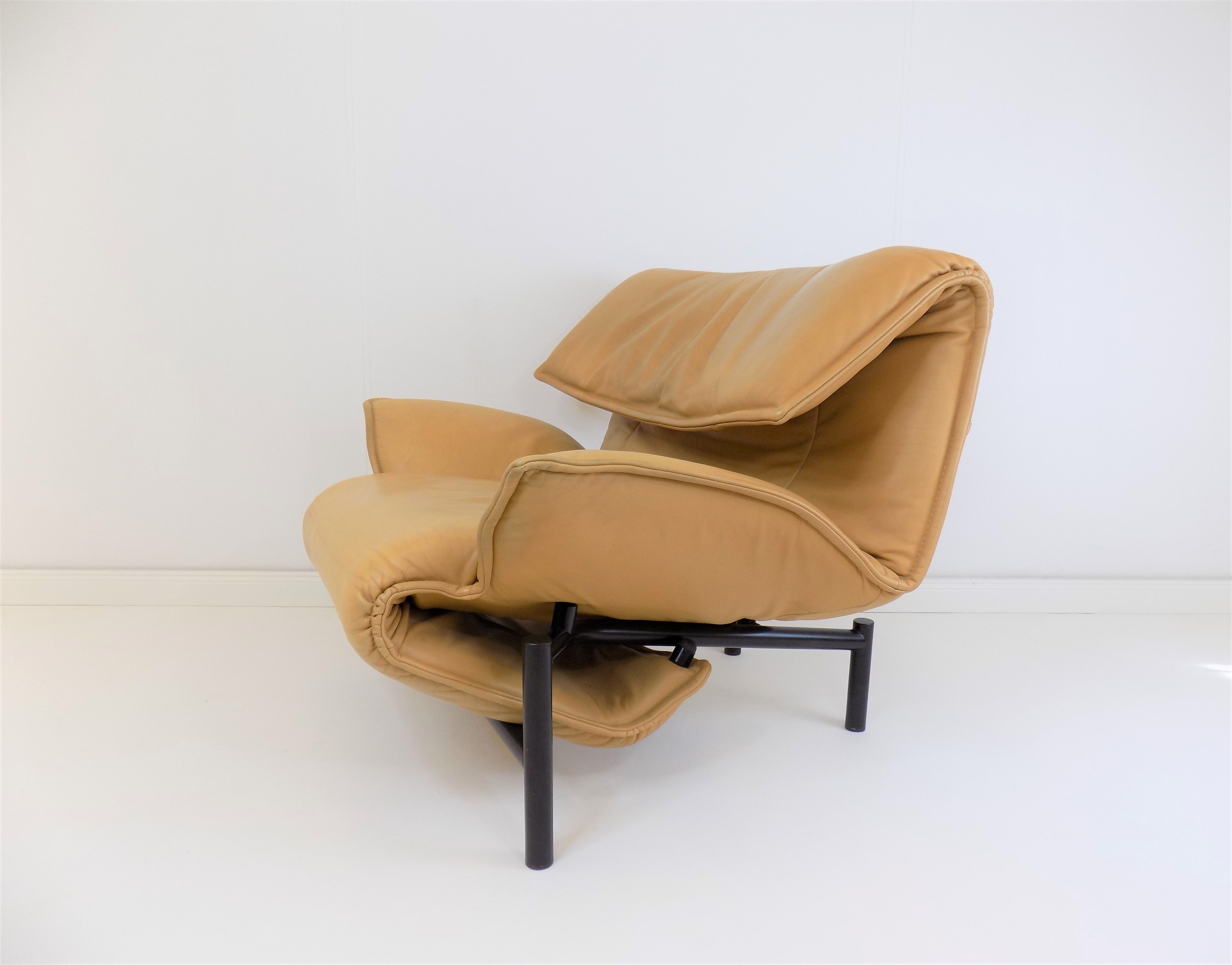 Cassina Veranda leather armchair by Vico Magistretti