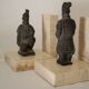 Pair of vintage travertine bookends