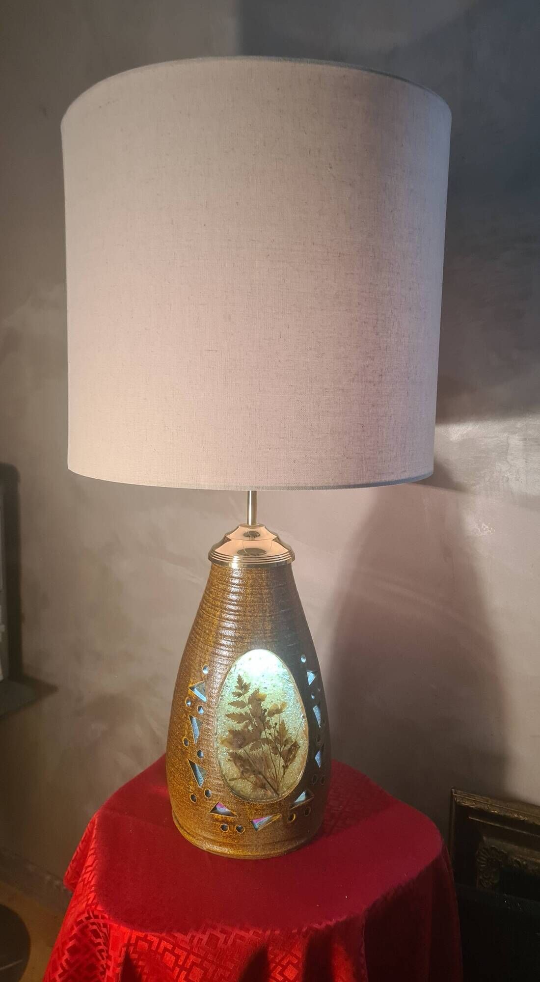 large lamp Accolay 87x44 in ceramic and resin inclusion Vintage/60 to 70