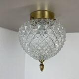 Modernist  "pineapple" ceiling light by glashütte limburg attrib., germany 1970